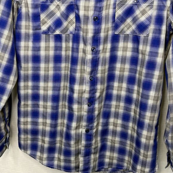 Dixxon Youth Venice Plaid Bamboo Long Sleeve Pearl Snap Shirt Large - Picture 3 of 10